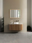 Preview: Nova Luce LED Spiegel Ambor dimmbar 38W neutralweiss 4000K IP44 Gold Aluminium Spiegelglas 80x60cm 9006019