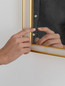 Preview: Nova Luce LED Spiegel Ambor dimmbar 38W neutralweiss 4000K IP44 Gold Aluminium Spiegelglas 80x60cm 9006019