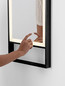 Preview: Nova Luce LED Spiegel Raven dimmbar 37W neutralweiss 4000K IP44 Schwarz Aluminium Spiegelglas 120x40cm 9006023