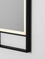 Preview: Nova Luce LED Spiegel Raven dimmbar 37W neutralweiss 4000K IP44 Schwarz Aluminium Spiegelglas 120x40cm 9006023