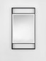 Preview: Nova Luce LED Spiegel Raven dimmbar 41W neutralweiss 4000K IP44 Schwarz Aluminium Spiegelglas 106x60cm 9006024