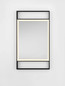 Preview: Nova Luce LED Spiegel Raven dimmbar 41W neutralweiss 4000K IP44 Schwarz Aluminium Spiegelglas 106x60cm 9006024