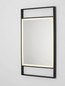 Preview: Nova Luce LED Spiegel Raven dimmbar 41W neutralweiss 4000K IP44 Schwarz Aluminium Spiegelglas 106x60cm 9006024