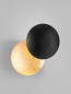 Preview: Nova Luce LED Wandleuchte Soleil 6W warmweiss 3000K Schwarz Blattgold Aluminium Ø20cm 9006080