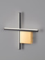 Preview: Nova Luce LED Wandleuchte Cross dimmbar 10W warmweiss 3000K Schwarz Gold Aluminium 30x30cm 9006083
