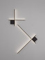 Preview: Nova Luce LED Wandleuchte Cross dimmbar 15W warmweiss 2700K Schwarz Aluminium 50x50cm 9006084