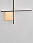Preview: Nova Luce LED Wandleuchte Cross dimmbar 15W warmweiss 3000K Schwarz Gold Aluminium 50x50cm 9006085