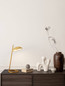 Preview: Nova Luce LED Tischleuchte Flute dimmbar 18W warmweiss 3000K Gold Aluminium 53x28cm 9006101