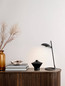 Preview: Nova Luce LED Tischleuchte Flute dimmbar 18W warmweiss 3000K Schwarz Aluminium 53x28cm 9006102