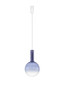 Preview: Nova Luce LED Pendelleuchte Nostos dimmbar 6W warmweiss 3000K Blau Gold Weiß Glas Metall Ø25cm 9009101