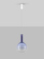 Preview: Nova Luce LED Pendelleuchte Nostos dimmbar 6W warmweiss 3000K Blau Gold Weiß Glas Metall Ø25cm 9009101