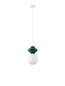 Preview: Nova Luce Pendelleuchte Clio E14 Jaspis Weiß Opal Glas Metall Ø18x198cm 9009107