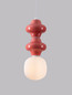 Preview: Nova Luce Pendelleuchte Clio E14 Rot Weiß Opal Glas Metall Ø18cm 9009111