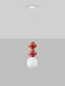 Preview: Nova Luce Pendelleuchte Clio E14 Rot Weiß Opal Glas Metall Ø18cm 9009111