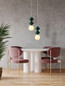 Preview: Nova Luce Pendelleuchte Clio E14 Jaspis Weiß Opal Glas Metall Ø18x215cm 9009112