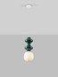 Preview: Nova Luce Pendelleuchte Clio E14 Jaspis Weiß Opal Glas Metall Ø18x215cm 9009112