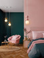 Preview: Nova Luce Pendelleuchte Clio E14 Pink Weiß Opal Glas Metall Ø18x215cm 9009114