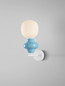 Preview: Nova Luce Wandleuchte Clio E14 Blau Weiß Opal Glas Metall Ø19cm 9009124
