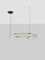 Preview: Nova Luce LED Pendelleuchte Apnea dimmbar 61W warmweiss 3000K Schwarz Gold Grau Glas Metall Ø103cm 9009131