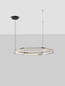 Preview: Nova Luce LED Pendelleuchte Apnea dimmbar 61W warmweiss 3000K Schwarz Gold Grau Glas Metall Ø103cm 9009131