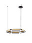 Preview: Nova Luce LED Pendelleuchte Apnea dimmbar 39W warmweiss 3000K Schwarz Gold Grau Glas Metall Ø72cm 9009132