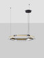 Preview: Nova Luce LED Pendelleuchte Apnea dimmbar 39W warmweiss 3000K Schwarz Gold Grau Glas Metall Ø72cm 9009132