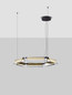 Preview: Nova Luce LED Pendelleuchte Apnea dimmbar 39W warmweiss 3000K Schwarz Gold Grau Glas Metall Ø72cm 9009132
