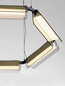 Preview: Nova Luce LED Pendelleuchte Apnea dimmbar 39W warmweiss 3000K Schwarz Gold Grau Glas Metall Ø72cm 9009132