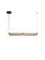 Preview: Nova Luce LED Pendelleuchte Apnea dimmbar 20W warmweiss 3000K Schwarz Gold Grau Glas Metall 93x7cm 9009133