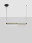 Preview: Nova Luce LED Pendelleuchte Apnea dimmbar 20W warmweiss 3000K Schwarz Gold Grau Glas Metall 93x7cm 9009133
