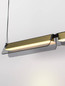 Preview: Nova Luce LED Pendelleuchte Apnea dimmbar 20W warmweiss 3000K Schwarz Gold Grau Glas Metall 93x7cm 9009133