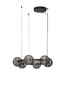 Preview: Nova Luce LED Pendelleuchte Las dimmbar 60W warmweiss 3000K Rauchgrau Schwarz Glas Metall Ø63cm 9009135