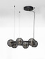 Preview: Nova Luce LED Pendelleuchte Las dimmbar 60W warmweiss 3000K Rauchgrau Schwarz Glas Metall Ø63cm 9009135