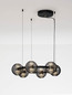 Preview: Nova Luce LED Pendelleuchte Las dimmbar 60W warmweiss 3000K Rauchgrau Schwarz Glas Metall Ø63cm 9009135
