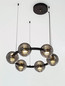 Preview: Nova Luce LED Pendelleuchte Las dimmbar 60W warmweiss 3000K Rauchgrau Schwarz Glas Metall Ø63cm 9009135