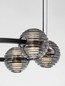 Preview: Nova Luce LED Pendelleuchte Las dimmbar 60W warmweiss 3000K Rauchgrau Schwarz Glas Metall Ø63cm 9009135