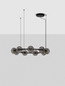 Preview: Nova Luce LED Pendelleuchte Las dimmbar 91W warmweiss 3000K Rauchgrau Schwarz Glas Metall Ø91cm 9009136