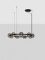 Preview: Nova Luce LED Pendelleuchte Las dimmbar 91W warmweiss 3000K Rauchgrau Schwarz Glas Metall Ø91cm 9009136