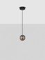 Preview: Nova Luce LED Pendelleuchte Las 13W warmweiss 3000K Rauchgrau Schwarz Glas Metall Ø15cm 9009137