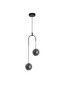 Preview: Nova Luce LED Pendelleuchte Las 20W warmweiss 3000K Rauchgrau Schwarz Glas Metall Ø31cm 9009138