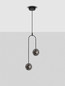 Preview: Nova Luce LED Pendelleuchte Las 20W warmweiss 3000K Rauchgrau Schwarz Glas Metall Ø31cm 9009138
