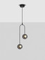 Preview: Nova Luce LED Pendelleuchte Las 20W warmweiss 3000K Rauchgrau Schwarz Glas Metall Ø31cm 9009138