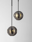 Preview: Nova Luce LED Pendelleuchte Las 20W warmweiss 3000K Rauchgrau Schwarz Glas Metall Ø31cm 9009138