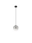 Preview: Nova Luce LED Pendelleuchte Aelia 3W warmweiss 3000K Rauchgrau Schwarz Glas Metall Ø14cm 9009140