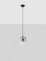 Preview: Nova Luce LED Pendelleuchte Aelia 3W warmweiss 3000K Rauchgrau Schwarz Glas Metall Ø14cm 9009140