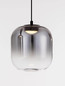 Preview: Nova Luce LED Pendelleuchte Aelia 3W warmweiss 3000K Rauchgrau Schwarz Glas Metall Ø14cm 9009140