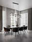 Preview: Nova Luce LED Pendelleuchte Aelia dimmbar 19W warmweiss 3000K Rauchgrau Schwarz Glas Metall 95x14cm 9009142
