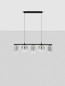Preview: Nova Luce LED Pendelleuchte Aelia dimmbar 19W warmweiss 3000K Rauchgrau Schwarz Glas Metall 95x14cm 9009142