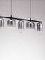 Preview: Nova Luce LED Pendelleuchte Aelia dimmbar 19W warmweiss 3000K Rauchgrau Schwarz Glas Metall 95x14cm 9009142