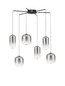 Preview: Nova Luce LED Pendelleuchte Aelia dimmbar 25W warmweiss 3000K Rauchgrau Schwarz Glas Metall Ø72cm 9009143